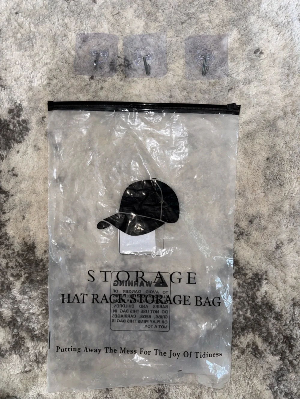 Over-the-Door Hat Organizer | Hanging Cap Storage | 24 Pocket Black